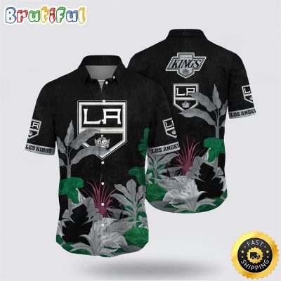 NHL Los Angeles Kings Hawaiian Shirt Tropical Forest Motifs Summer Hawaiian Shirt