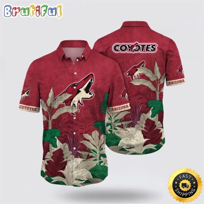 NHL Arizona Coyotes Hawaiian Shirt Tropical Forest Motifs Summer Hawaiian Shirt