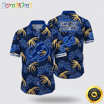NHL Tampa Bay Lightning Hawaiian Shirt Tropical Motifs Summer Hawaiian Shirt
