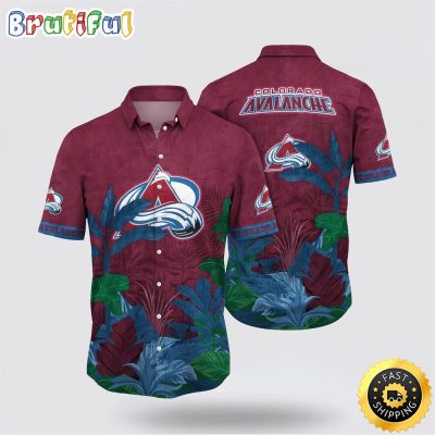 NHL Colorado Avalanche Hawaiian Shirt Tropical Forest Motifs Summer Hawaiian Shirt