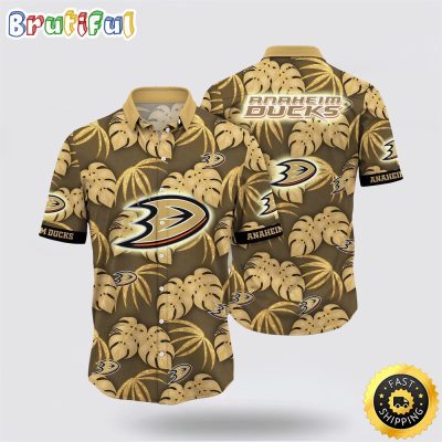 NHL Anaheim Ducks Hawaiian Shirt Tropical Motifs Summer Hawaiian Shirt