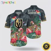 NHL Vegas Golden Knights Hawaiian Shirt Tropical Parrot And Flamingo Motifs Summer Hawaiian Shirt