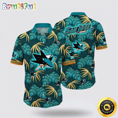 NHL San Jose Sharks Hawaiian Shirt Tropical Motifs Summer Hawaiian Shirt
