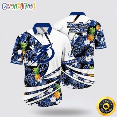 NHL Tampa Bay Lightning Hawaiian Shirt With Tropical Pineapple Summer Hawaiian Shirt