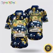 NHL Buffalo Sabres Hawaiian Shirt Tropical Forest Motif Car Traveling Summer Hawaiian Shirt