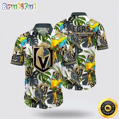 NHL Vegas Golden Knights Hawaiian Shirt Tropical Parrot Pattern Summer Hawaiian Shirt