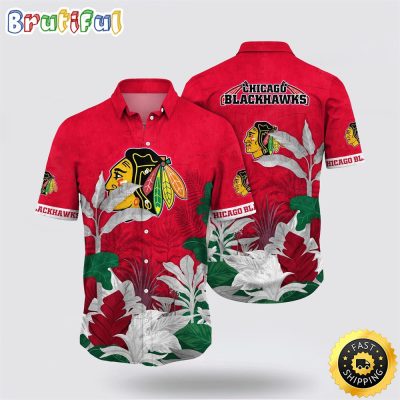 NHL Chicago Blackhawks Hawaiian Shirt Tropical Forest Motifs Summer Hawaiian Shirt