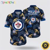 NHL Winnipeg Jets Hawaiian Shirt Tropical Motifs Summer Hawaiian Shirt