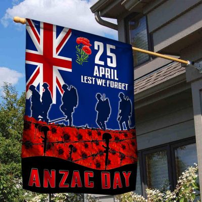 Anzac Day Veteran Lest We Forget New Zealand Flag MLH2251F - Flagwix