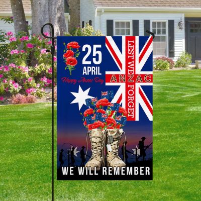 Anzac Day Veteran Boots We Will Remember Australian Flag MLN1143F - Flagwix