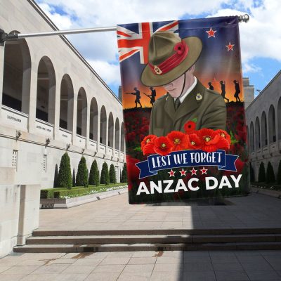 Anzac Day New Zealand Poppy Lest We Forget Flag MLN1180F - Flagwix Anzac Day New Zealand Poppy Lest We Forget Flag MLN1180F - Flagwix