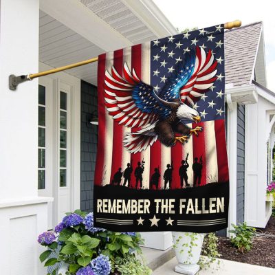 Memorial Day Remember The Fallen Patriotic Eagle Veteran Memorial Flag TPT1762F - Flagwix