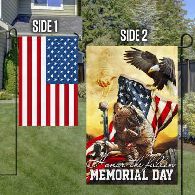 Memorial Day. Remember and Honor Veteran American Eagle Two-Sided Flag TPT787F - Flagwix