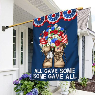 Memorial Day Military Boots Veteran All Gave Some Some Gave All Flag MLN2950F - Flagwix