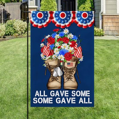 Memorial Day Military Boots Veteran All Gave Some Some Gave All Flag MLN2950F - Flagwix
