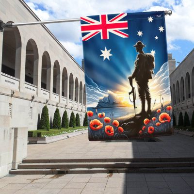 FLAGWIX Australian Veteran Anzac Day Poppy Flower Flag MLN2827F - Flagwix