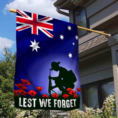 FLAGWIX Anzac Day Australian Veteran Lest We Forget Flag MLN2709F - Flagwix