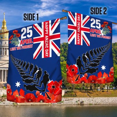 Anzac Day Australian Veteran Lest We Forget Australia Poppy Flag MLN1144F - Flagwix