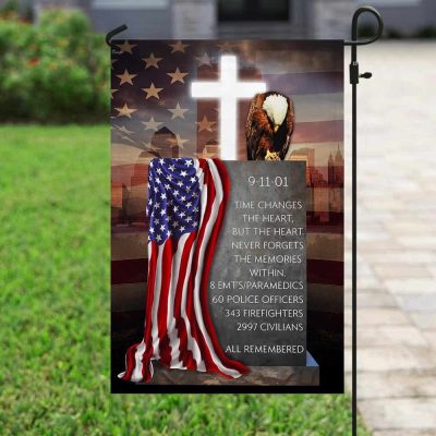 9 11 Memorial Flag FLAGWIX ™ The Heart Never Forgets The Memories Within Patriot Day Flag MBH65F - Flagwix
