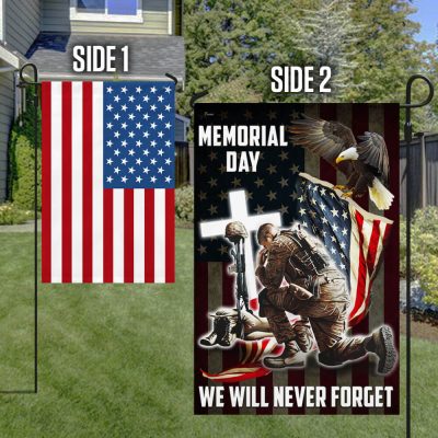 Memorial Day. Remember and Honor Veteran American Eagle Two-Sided Flag TPT776Fv1 - Flagwix