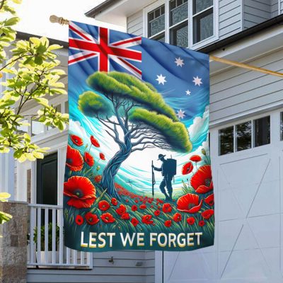 FLAGWIX Australian Veteran Anzac Day Lest We Forget Flag MLN2467F - Flagwix