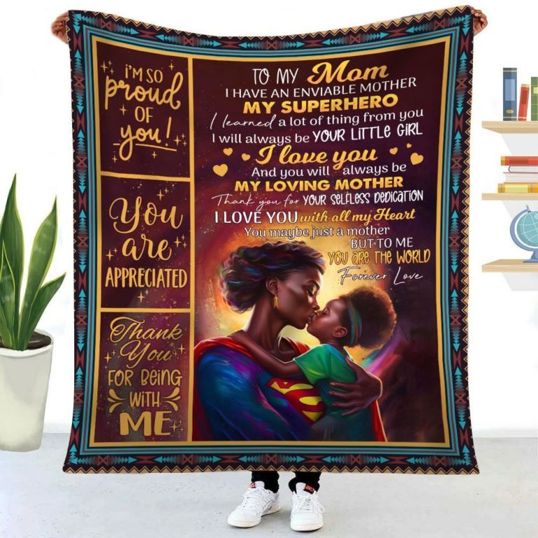 African American You'Ll Always Be My Loving Mother My Superhero To Mom Blanket From Daughter, Blankets For Mothers Day