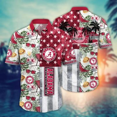 Alabama Crimson Tide NCAA Flower Aloha Hawaiian Shirt 10, NCAA Hawaiian Shirt