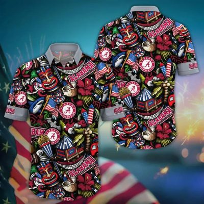 Alabama Crimson Tide NCAA Flower Aloha Hawaiian Shirt 13, NCAA Hawaiian Shirt