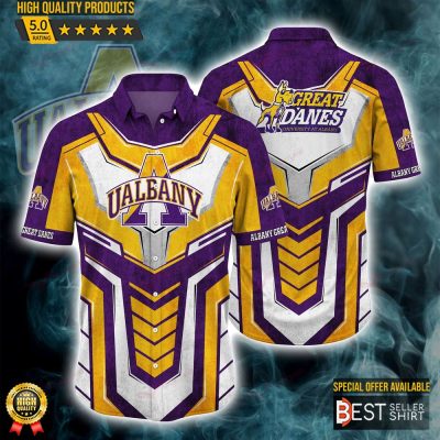 Albany Great Danes Logo NCAA Hawaiian Shirt Outfit Men Youth Gifts For Dad - Best Seller Shirts Design In Usa