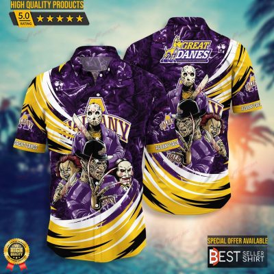 Albany Great Danes NCAA Halloween Horror Movies Hawaiian Shirts - Best Seller Shirts Design In Usa