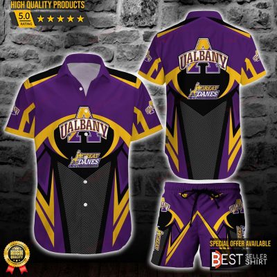 Albany Great Danes NCAA Hawaiian Shirt and Short Outfit Men Youth Gifts For Dad - Best Seller Shirts Design In Usa