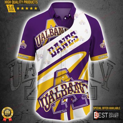 Albany Great Danes NCAA Logo Hawaiian Shirt Outfit Men Youth Gifts For Dad - Best Seller Shirts Design In Usa