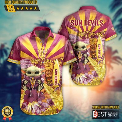 Arizona State Sun Devils NCAA Baby Yoda Hawaiian Shirts Outfit Men Gifts Dad - Best Seller Shirts Design In Usa