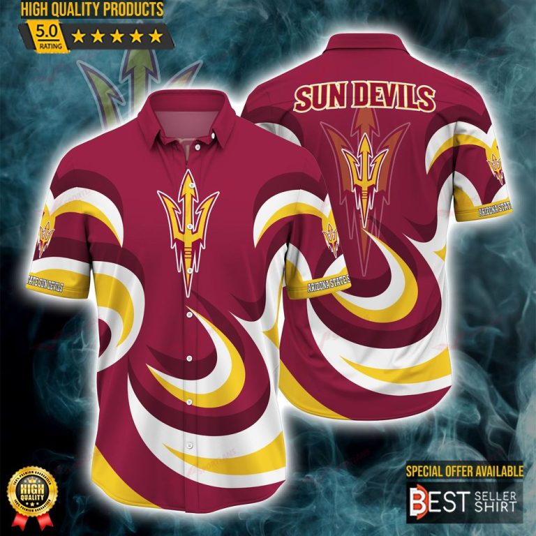 Arizona State Sun Devils NCAA Hawaiian Shirts Outfit Men Youth Gifts For Dad - Best Seller Shirts Design In Usa