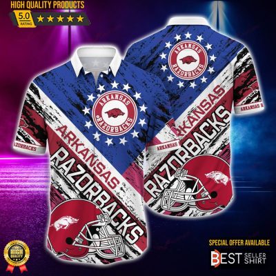 Arkansas Razorbacks Football Helmet NCAA Hawaiian Shirt For Men - Best Seller Shirts Design In Usa