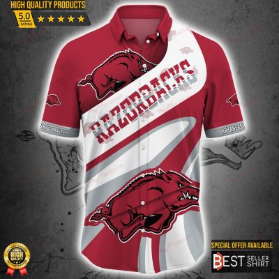Arkansas Razorbacks Logo NCAA Hawaiian Hawaiian Shirt For Men - Best Seller Shirts Design In Usa