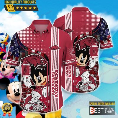 Arkansas Razorbacks Mascot NCAA Mickey Disney Hawaiian Shirt - Best Seller Shirts Design In Usa