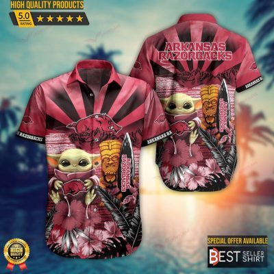 Arkansas Razorbacks NCAA Baby Yoda Star Wars Hawaiian Shirt - Best Seller Shirts Design In Usa
