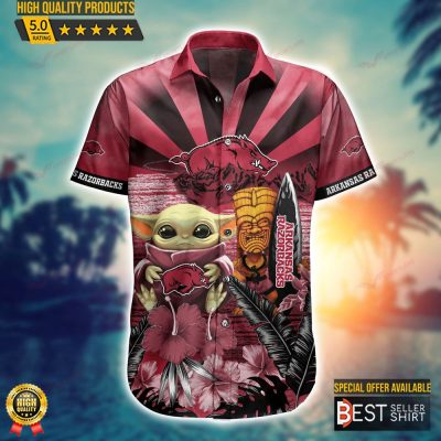 Arkansas Razorbacks NCAA Baby Yoda Star Wars Hawaiian Shirt - Best Seller Shirts Design In Usa