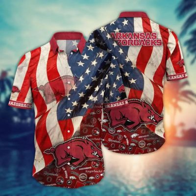 Arkansas Razorbacks NCAA Flower Aloha Hawaiian Shirt 7, NCAA Hawaiian Shirt