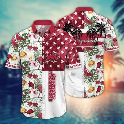 Arkansas Razorbacks NCAA Flower Aloha Hawaiian Shirt 8, NCAA Hawaiian Shirt