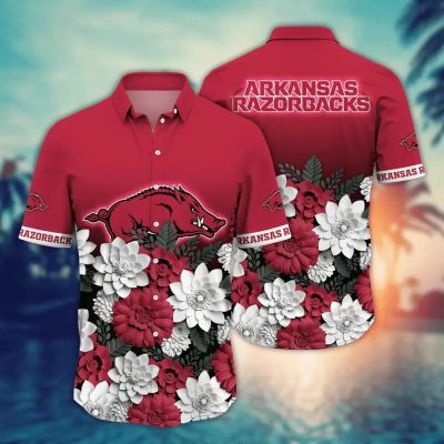 Arkansas Razorbacks NCAA Flower Aloha Hawaiian Shirt 9, NCAA Hawaiian Shirt