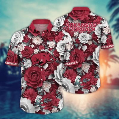 Arkansas Razorbacks NCAA Flower Aloha Hawaiian Shirt 12, NCAA Hawaiian Shirt
