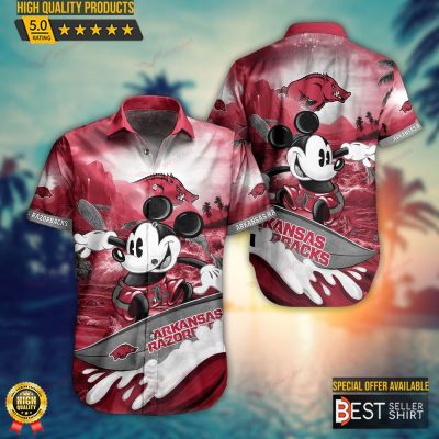 Arkansas Razorbacks NCAA Mickey Disney Hawaiian Shirt - Best Seller Shirts Design In Usa