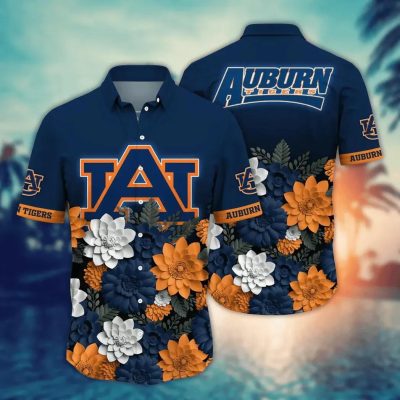 Auburn Tigers NCAA Flower Aloha Hawaiian Shirt 10, NCAA Hawaiian Shirt