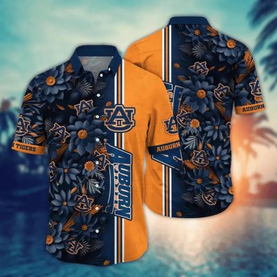Auburn Tigers NCAA Flower Aloha Hawaiian Shirt 3, NCAA Hawaiian Shirt