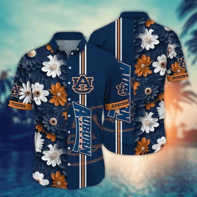 Auburn Tigers NCAA Flower Aloha Hawaiian Shirt 12, NCAA Hawaiian Shirt