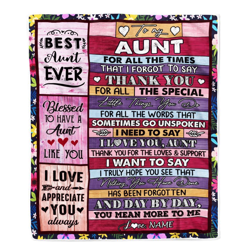 Aunt Blanket From Niece Nephew Thank You For The Love, Personalized Blanket For Mom, Mother's Day Gifts Blanket