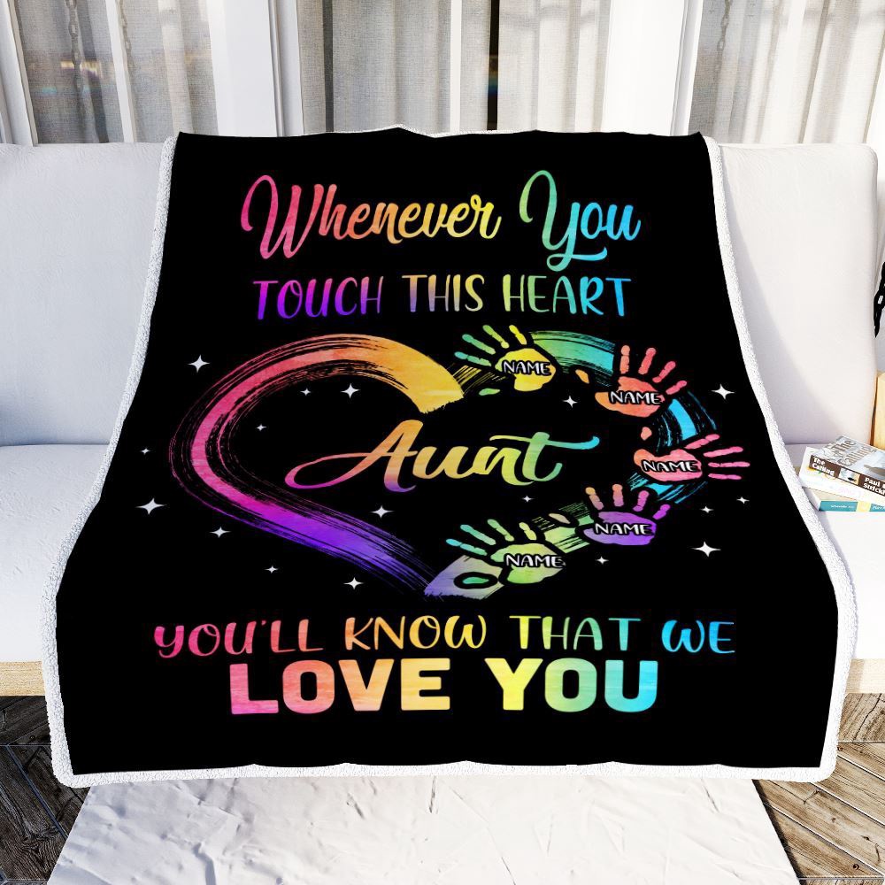 Aunt Blanket From Niece Nephew We Love You Kids, Personalized Blanket For Mom, Mother's Day Gifts Blanket