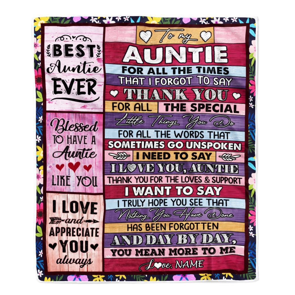 Auntie Blanket From Niece Nephew Thank You For The Love, Personalized Blanket For Mom, Mother's Day Gifts Blanket
